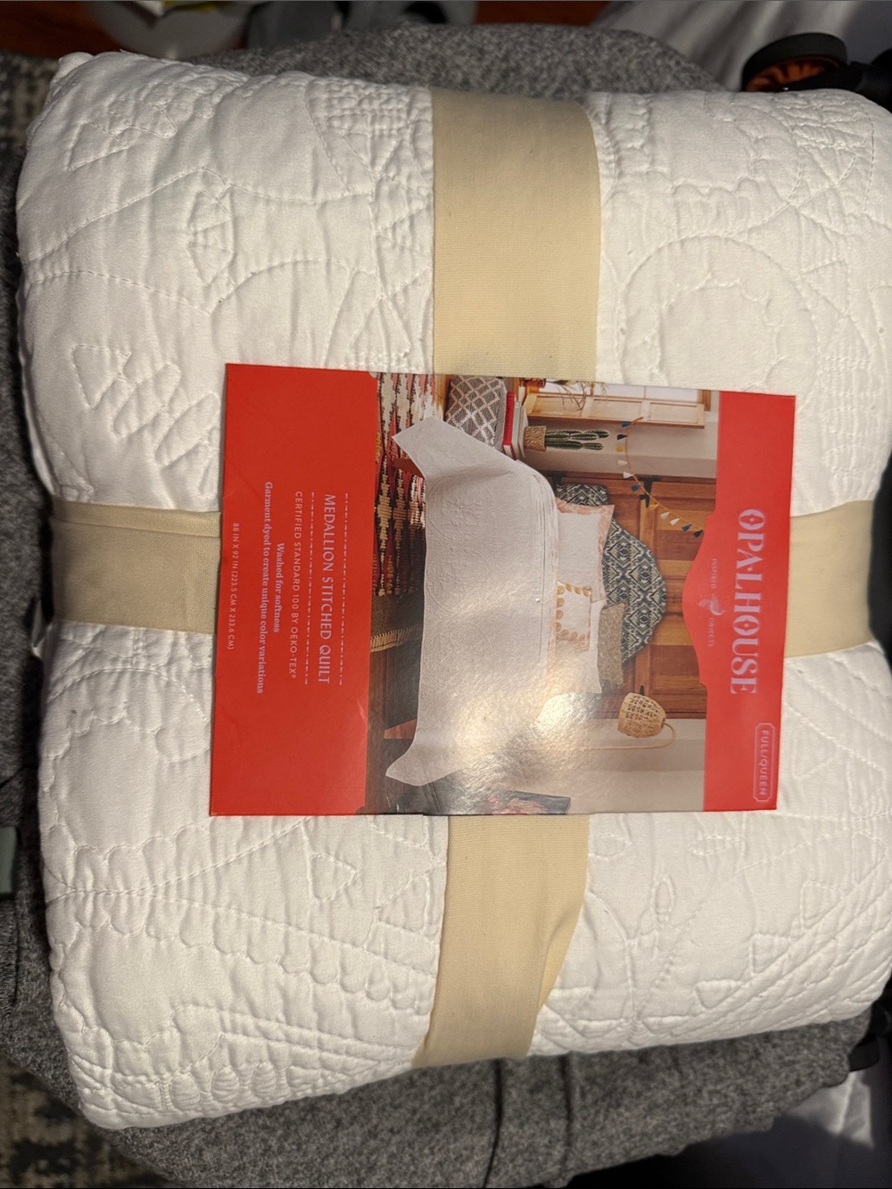 Opalhouse White Medallion Quilted Coverlet